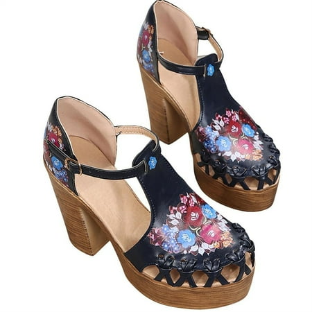 

SHENGXINY Women Sandals Summer Platform Wedges Casual Shoes Ladies Floral Super High Heels Open Toe Slide Slippers Sandalias Zapatos Mujer