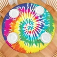 thumbnail image 2 of Colorful Tie Dye Pattern Round Fitted Tablecloth with Elastic Edge,Dining Table Cover Waterproof,Outdoor Round Tablecloth for Camping,Dining,Indoor and Outdoor, 2 of 7