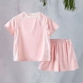 thumbnail image 2 of EnJoCho Toddler T-Shirt and Shorts Set Kids Boys Girls Summer Athletic Outfits Cute Baby Girls' Wide Leg Vacation Sets, 2 of 6
