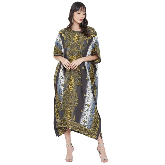 Caftans Longs pour Femmes, Robe Caftan Grande Taille, Robe de Soirée, Fête, Été, Plage, Robe d'Été, Manches Kimono, Robes Décontractées