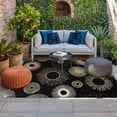 thumbnail image 2 of Geometric Black Outdoor Rug for Patio/Deck/Porch, Non-Slip Large Area Rug 4 x 6 Ft, Abstract Goldeb White Boho Circle Dot Indoor Outdoor Rugs Washable Area Rugs, Reversible Camping Rug Carpet Runner, 2 of 8