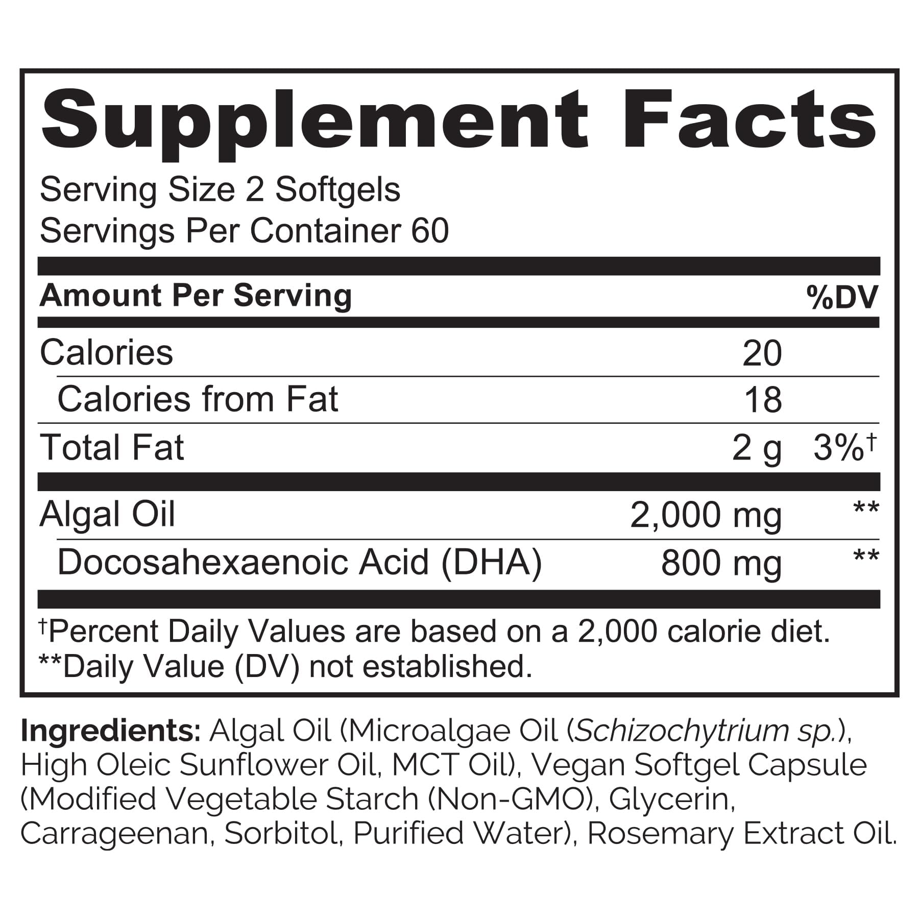 NATURELO Vegan DHA - Omega 3 Oil from Algae - Supplement for Brain, Heart, Joint, Eye Health - Provides Essential Fatty Acids for Women Men and Kids - Complements Prenatal Vitamins - 120 Softgels