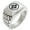 Silver, variant on Stainless Steel Goto Samurai Crest Geometric Pattern Step-Down Biker Style Polished Ring
