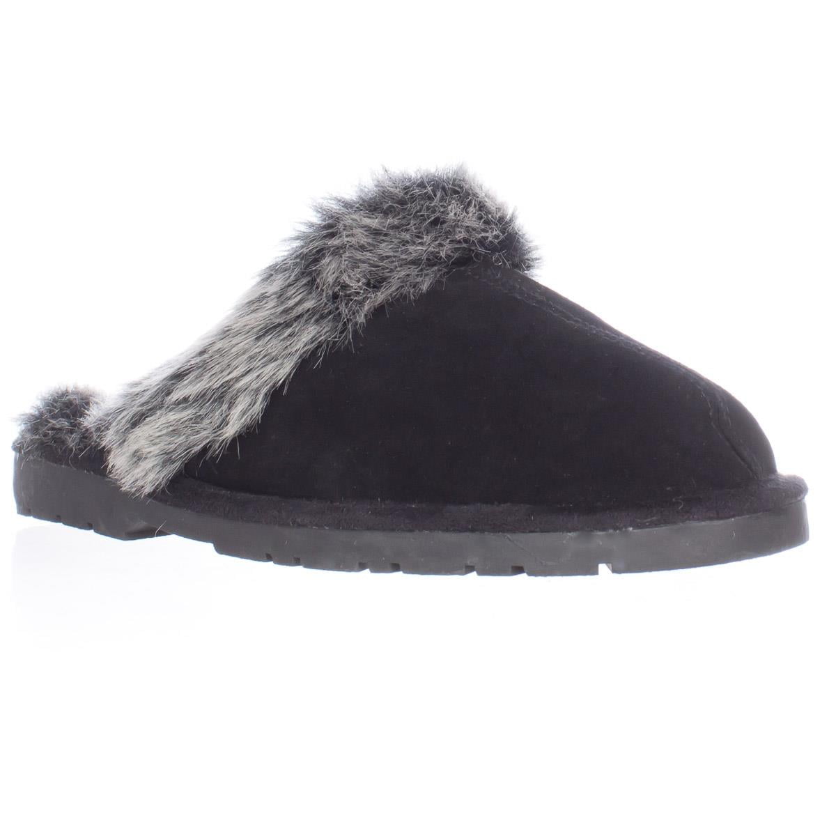 womens black mule slippers