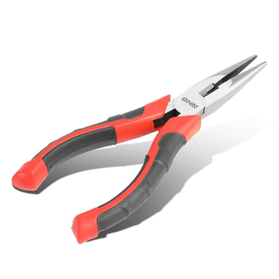 DNA Motoring TOOLS-00068 DNA MOTORING 6.5" Lenght 1/2" Wide Jaw Non-Slip Grip Needle Nose Plier Wire Cutter / Jewellery Beading Tool Kit