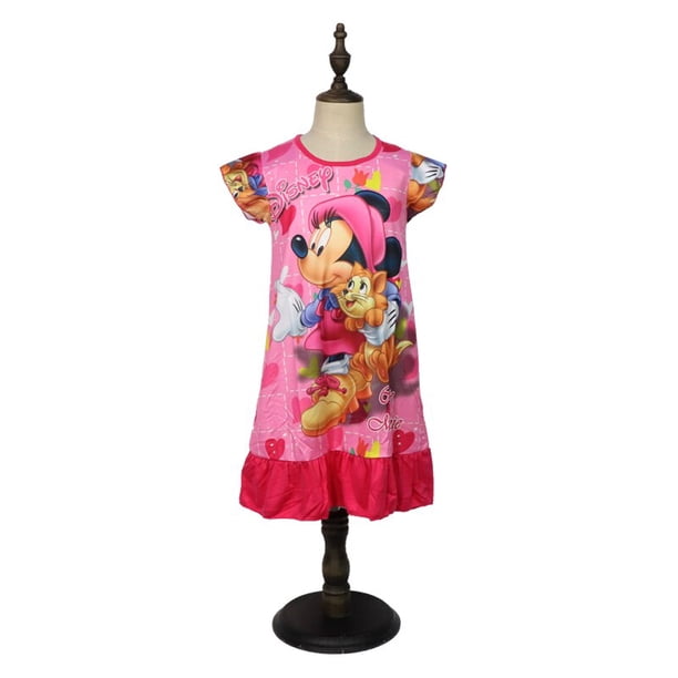 2023 vestido de princesa de Disney para niñas, ropa de verano de Mickey Minnie Mouse para niños, pijamas para niños, vestidos de cumpleaños, disfraz informal 3-8 Y7T Gao Jinjia LED