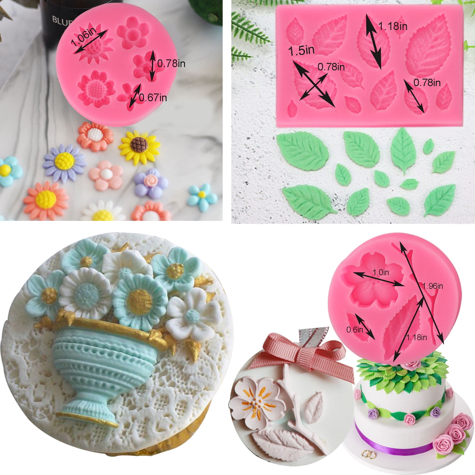 Winerming Silicone Mould for Flower and Butterfly Candy - for Cake Decoration,Chocolate Fudge, Polymer Clay