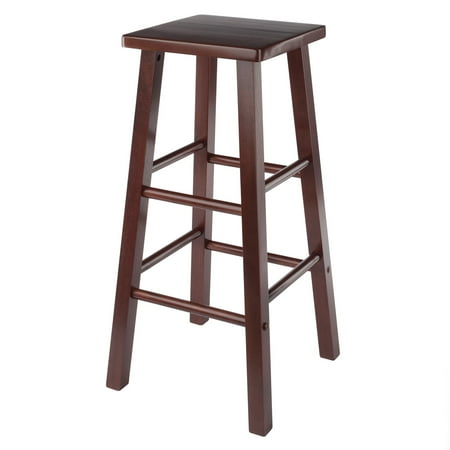 Winsome Wood Carrick Square Seat Bar Stool, Walnut Finish