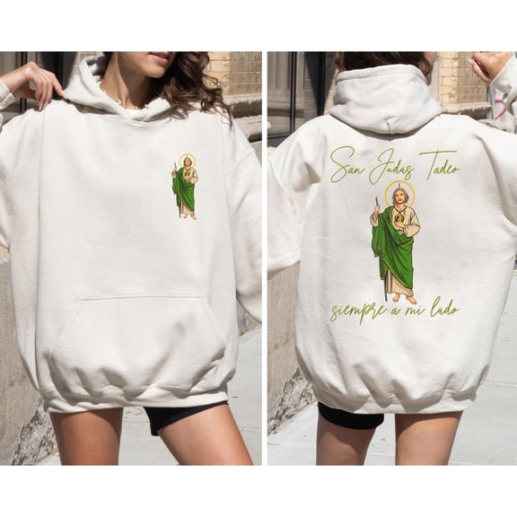 San Judas Tadeo Hoodie Pullover for men and women – Saint Jude Thaddeus Catholic Hoodie – Latino Christian Sweatshirt – Religious Gift