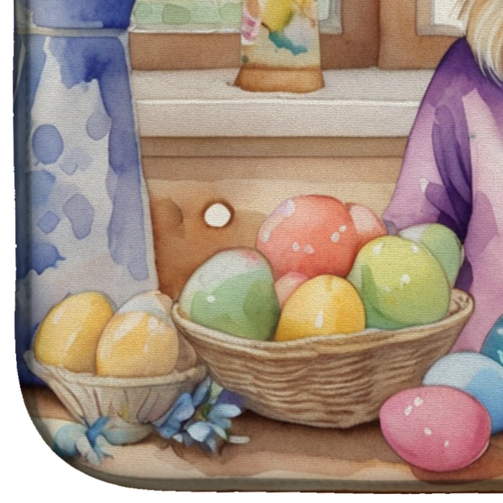Decorating Easter Pekingese Dish Drying Mat