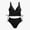 Black, variant on Women's High Waisted Conservative Bikini Swimsuit Made of Soft Stretchy Nylon for Slimming Coverage and Comfort, Includes Chest Pads