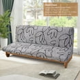 thumbnail image 2 of Armless Cover Spandex Futon Slipcover Non-slip Sofa Cover Printed Armless Sofa Bed Cover, 2 of 12