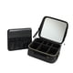 thumbnail image 4 of Caja organizadora de maquillaje Yinane cosméticos de cuero PU con espejo Negro, 4 of 8