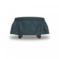 thumbnail image 4 of Blue Ottoman Cover, Moroccan Inner Details, 2 Piece Slipcover Set with Ruffle Skirt for Square Round Cube Footstool Decorative Home Accent, Standard Size, Pale Blue and Blue Grey, by Ambesonne, 4 of 5