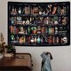 thumbnail image 3 of Bookshelf Tapestry Magical Book Tapestries Goth Skull Tapestry Vintage Botanical, 3 of 5