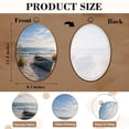 thumbnail image 3 of Canvas Wall Art Beach Nautical Boat Ocean Seagull Sea Bird Seashore Blue Wooden Grass Oval Framed Canvas Prints Vintage Wall Hanging Decor for Home Decorations 8.6"x11.4", 3 of 7