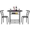 thumbnail image 5 of Patiojoy 3 PCS Kitchen Dining Set Compact Bistro Pub 2 Chairs & Table Black, 5 of 5