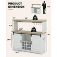 thumbnail image 2 of Ataucjin 55in Farmhouse Coffee Bar Cabinet with Power Outlet & LED Light,Removable 12Bottle Wine Rack,Sliding Barn Door Buffet Cabinet for Home,Kitchen Buffet Cabinet w/Storage Shelves, 2 of 8