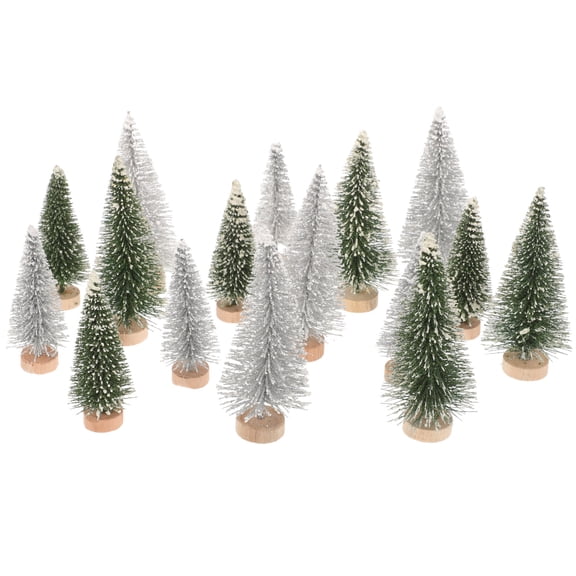 SOPOTUTU 16-Piece Small Decorative Tree Figurines Assorted Colors for Home Decor and Craft Display