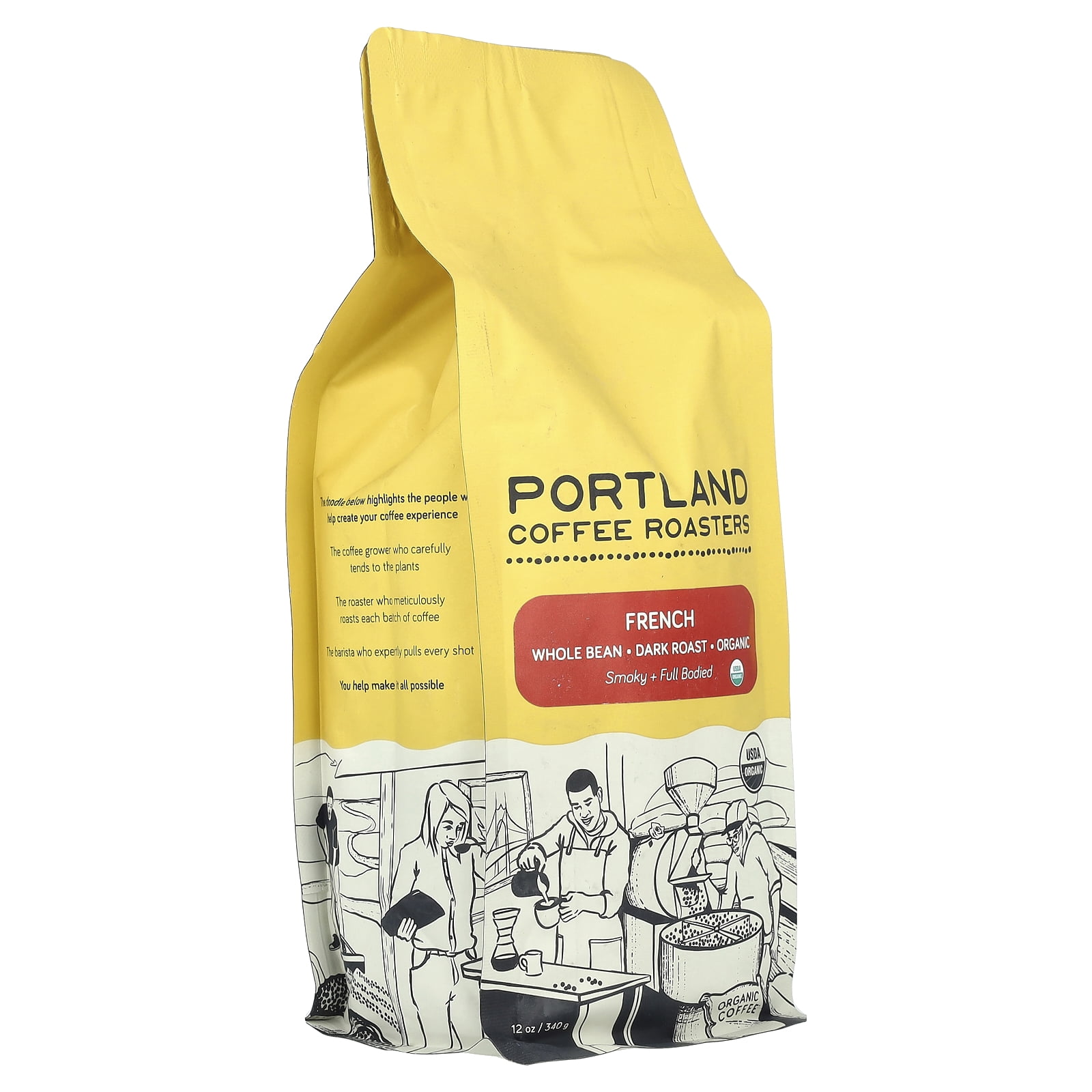 Portland Roasting Coffee Whole Bean, French Roast, 12 Oz