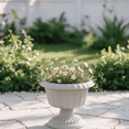 thumbnail image 2 of huayou Vintage European Pedestal Plastic Planter, Retro Fluted Urn Flower Pot for Hydroponic Greenery Patio Garden Home Decoration, 2 of 6