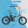 thumbnail image 5 of ECOTRIC 500 W Electric Bike Beginner 20" Fat Tire Folding Electric Bicycle 36 V 12.5 AH Removable Battery Beach Snow Mountain Bike Moped for Adults Commute E-Bike UL Certified A-E516646, 5 of 13