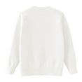 thumbnail image 3 of Gubotare Cardigan for Boys Boys School Uniform Cardigan Sweater Kids Knit Open Front Long Sleeve Outerwear Size 6-7 (White,6-7 Years), 3 of 4
