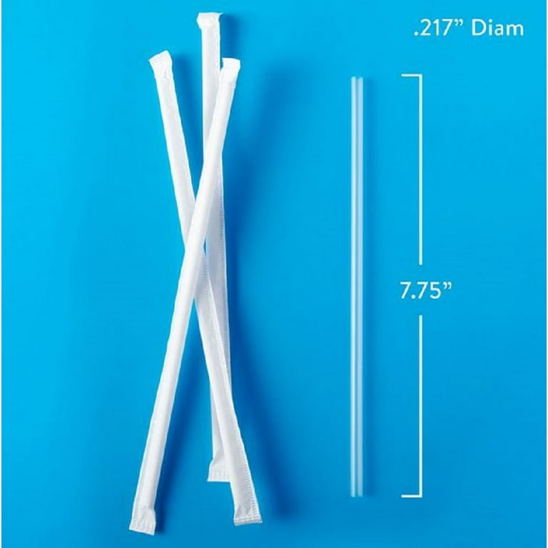7.75 Clear Paper Wrapped Jumbo PLA Straws, Case of 6,000 – CiboWares