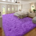 thumbnail image 2 of Janvonne 8x10 Purple Fluffy Shag Area Rug, Ultra Soft Plush Fuzzy Shaggy Carpet for Living Room Bedroom, Non-Slip Floor Rug for Kids Girls Room Nursery, Cozy Indoor Home Decor, 2 of 8