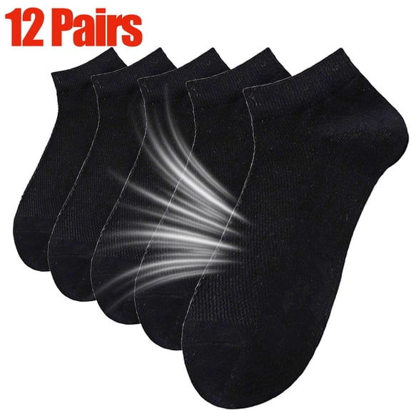 12PCS Breathable Socks Men Lightweight Moisture-Wicking Mesh Ankle Socks Low-Cut Dry-Fit Athletic Socks for Men Ideal for Running Gym Sports Daily Wear