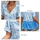 thumbnail image 5 of Top Con Cuello En V Top Estampado Top De Manga Corta Top De Verano Para Mujer Top Con Cuello En V Estampado De Manga Corta Con Cinturón Agradable A La Piel Transpirable Casual Top, 5 of 6