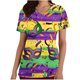 thumbnail image 1 of Tops de Manga Corta para las Mujeres de Ajuste Suelto Navidad Impresión Cuello en V Blusa de Bolsillo Desgaste de Trabajo Informal, 1 of 5