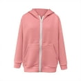 thumbnail image 3 of Savings Mwjwdo Girls Sweatshirt Oversized Cute Long Sleeve Zipper Hoodie Pullover with Pockets Youth Wear Trendy Warm Preppy Clothes Pink 14-15 Years, 3 of 5
