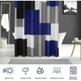 thumbnail image 5 of Shower Curtain Navy Blue Shower Curtain Mordern Shower Curtain Set Textured Fabric Waterproof Bathroom Curtain Decorative Black Gray Shower Curtains with 12 Hooks,Machine Washable,72W x 78L, 5 of 6