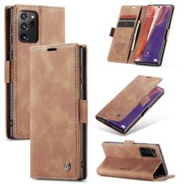 Dteck Wallet Case For Samsung Galaxy Note20 Ultra (6.9 inches),Magnetic Leather Luxury Card Holder Pocket Case Shockproof Full Protective Kickstand Retro Cover,Brown