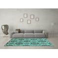 thumbnail image 3 of Ahgly Company Indoor Square Abstract Light Blue Modern Area Rugs, 7' Square, 3 of 4