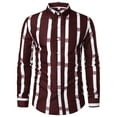 thumbnail image 2 of IROINNID Long Sleeve Shirts for Men Cozy Shirt Business Turndown Collar Blouse & Shirt Reduced,Burgundy, 2 of 9