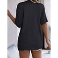 thumbnail image 4 of Ipladies Women'S Summer Short Sleeve Crochet Cardigan Sweaters Light-Weight Boho Knit Outwear Black L, 4 of 8