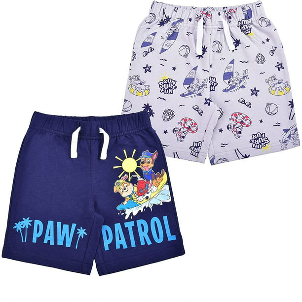 Nickelodeon Patrol 2 Pack Shorts Set for Boys, Blue and Gray, Size 5 -