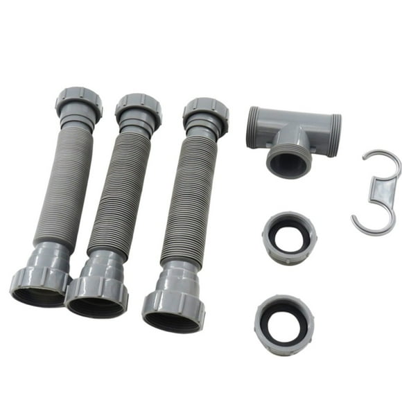 Kit de Doble Fregadero Ajustable: Trampa de Agua de Plástico para Fregadero de 1-1/2 y 1-1/4 pulgadas.