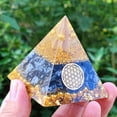 thumbnail image 2 of Cristales de pirámide de orgonita Ehuebsd de piedra Natural resina epoxi generador de energía curación chakras Reiki adornos de mesa de meditación, 2 of 5