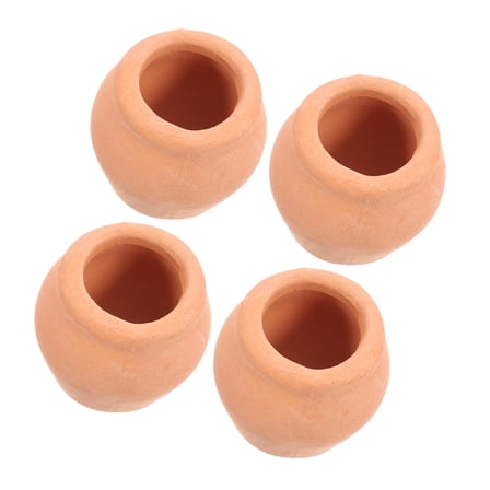 LOLIPPYY Set of 4 Terracotta Plant Pots Red Clay Round for and Indoor Plants