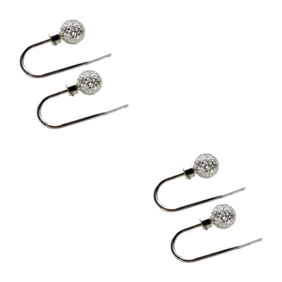 Bewildely 2 piezas cortina Tieback en forma de U reemplazo hogar sala de estar Hotel cortina parasol gancho accesorios plata Plata Tipo 1 2Conjunto
