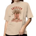 thumbnail image 2 of Smartprints American Sweetheart Cowboy Boots Floral Women's T-Shirt Natural, Cotton, S, 2 of 4
