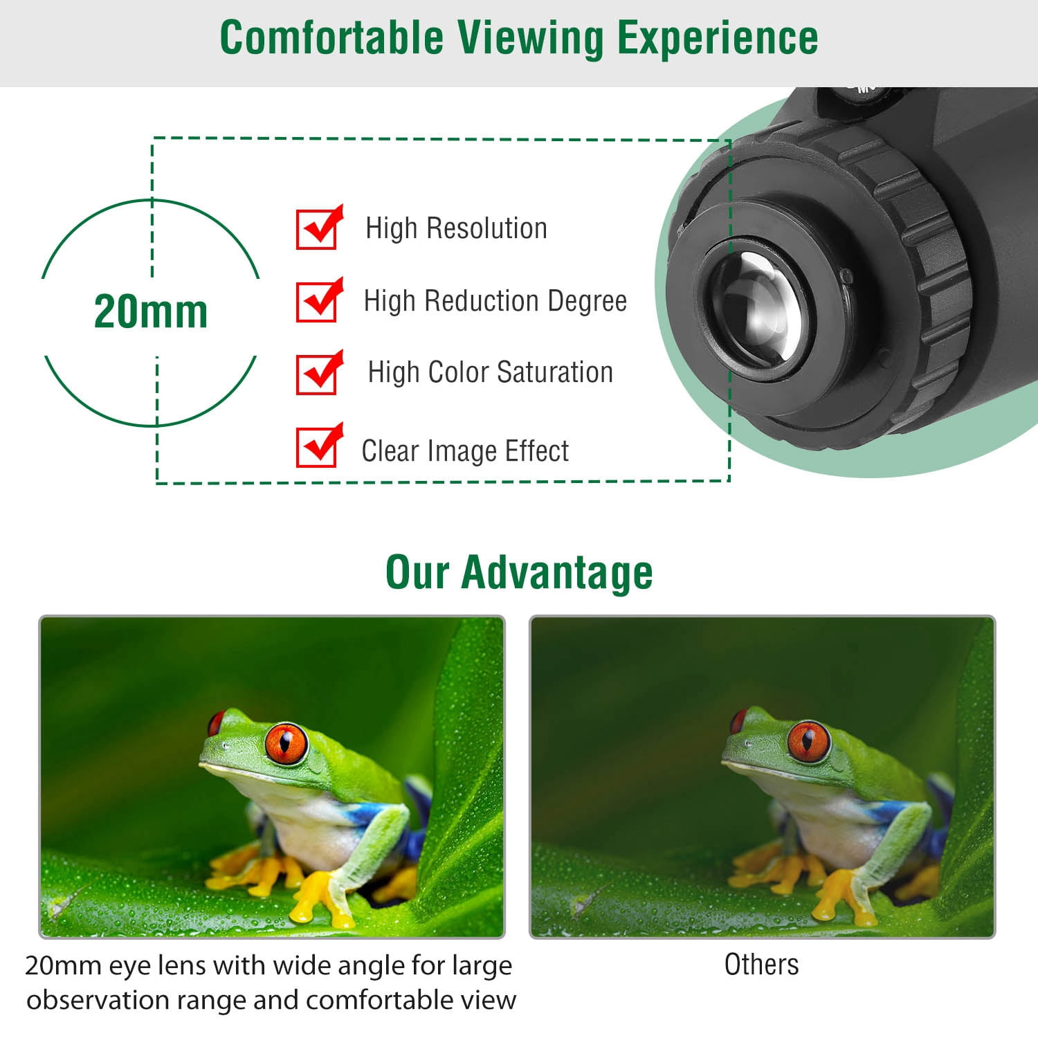 Astoutdoor 40x40 Monocular Telescope with Phone Adapter and Tripod, 40mm Objective Lens, Multi-Coated, Black