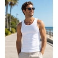 thumbnail image 5 of Gelante Men's Ribbed Cotton Tank Tops, 3-Pack, Sleeveless Undershirts, 5 of 5