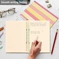 thumbnail image 4 of FORMRS 1-Subject Spiral Notebook 8" x 5" College Ruled 60 Refillable Sheet A5 Hard Cover, 2 Pack, Pink and Yellow Striped Pattern, 4 of 7