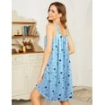thumbnail image 3 of Wataxii Womens Nightgowns Sleeveless Sleepwear Camisole Sleep Dress Wide Strap Pleated Nightshirt, 3 of 5