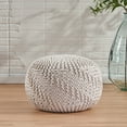 thumbnail image 2 of Haley Indoor Handcrafted Modern Fabric Weave Pouf, 2 of 9