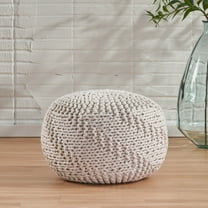 Haley Indoor Handcrafted Modern Fabric Weave Pouf